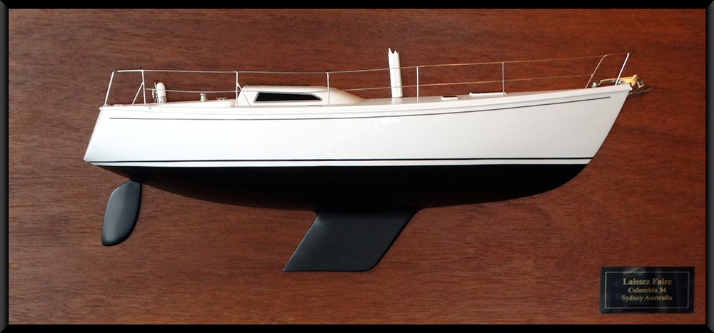 Custom Half Models - Columbia Sailing Yachts - COLUMBIA 34 MK II half model with deck details - Abordage