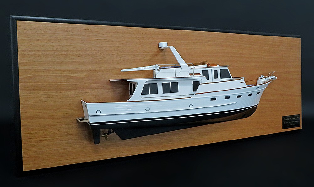 Custom Half Models - - Fleming 53 power boat half model with deck details - Abordage