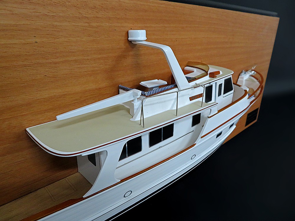 Custom Half Models - - Fleming 53 power boat half model with deck details - Abordage