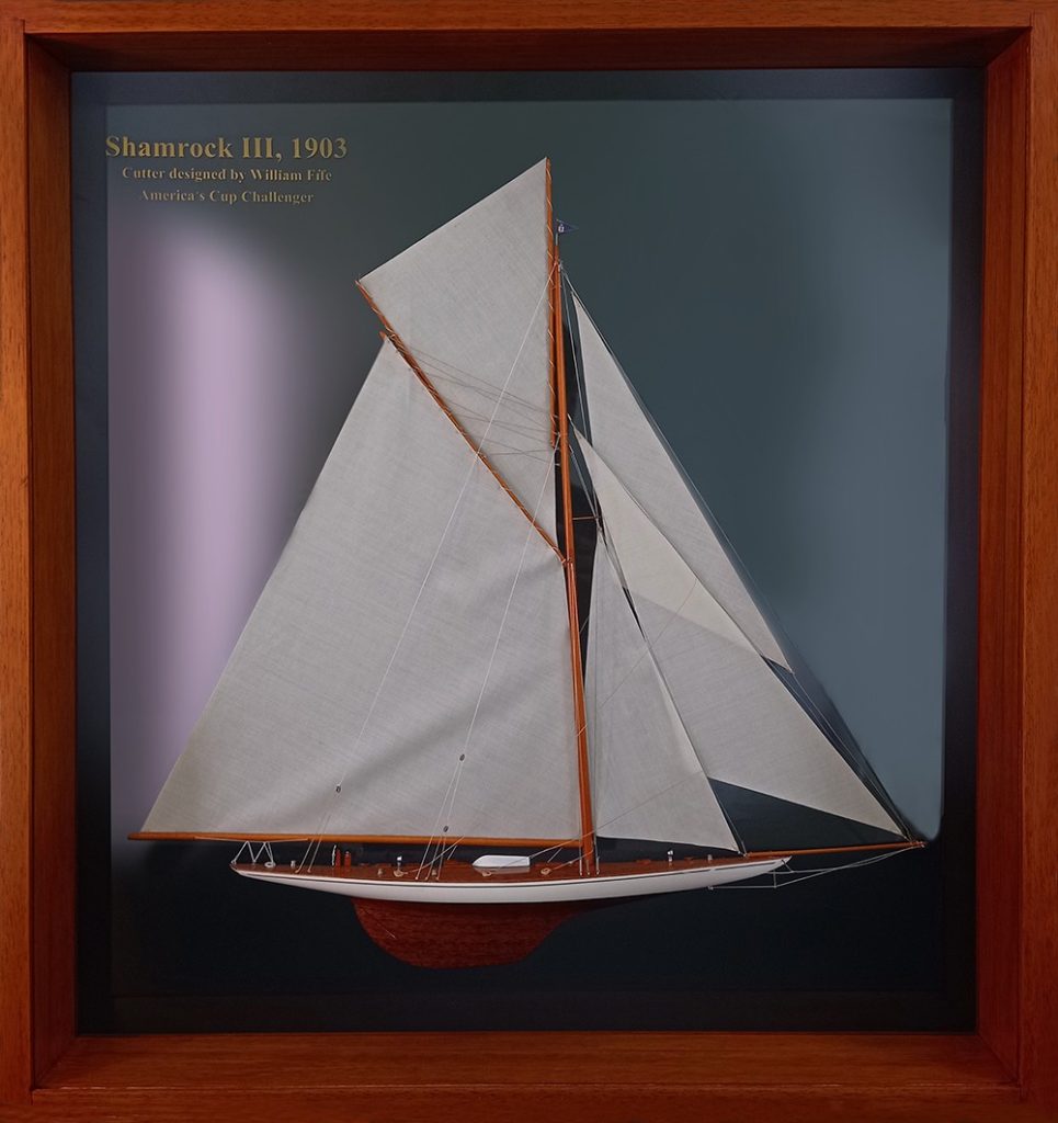 Custom Half Models - - Shamrock III Framed half model - Abordage