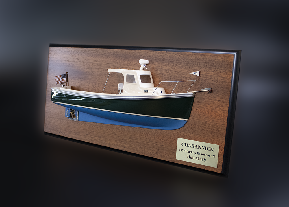 Hinckley Roustabout 26 custom half model with deck details