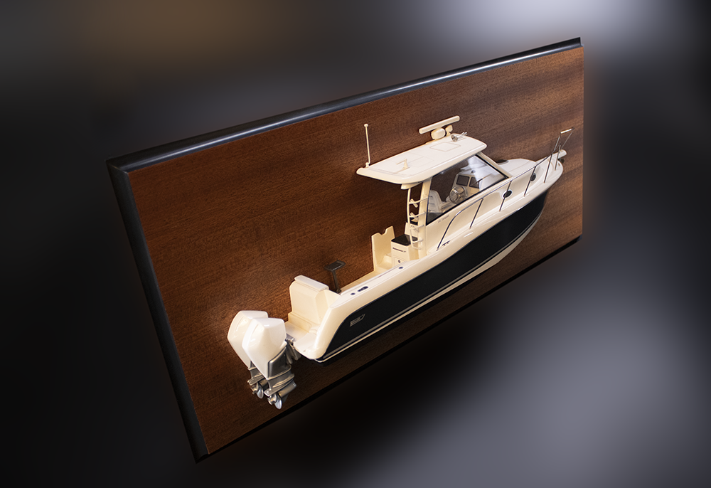 Boston Whaler 345 Conquest custom half model with deck details