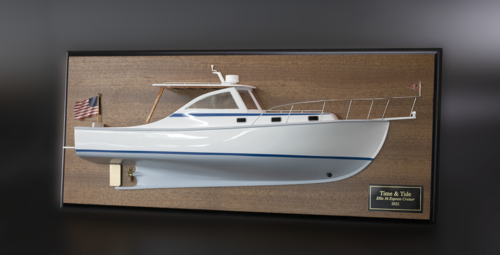 Ellis 36 Express Cruiser custom half model with deck details