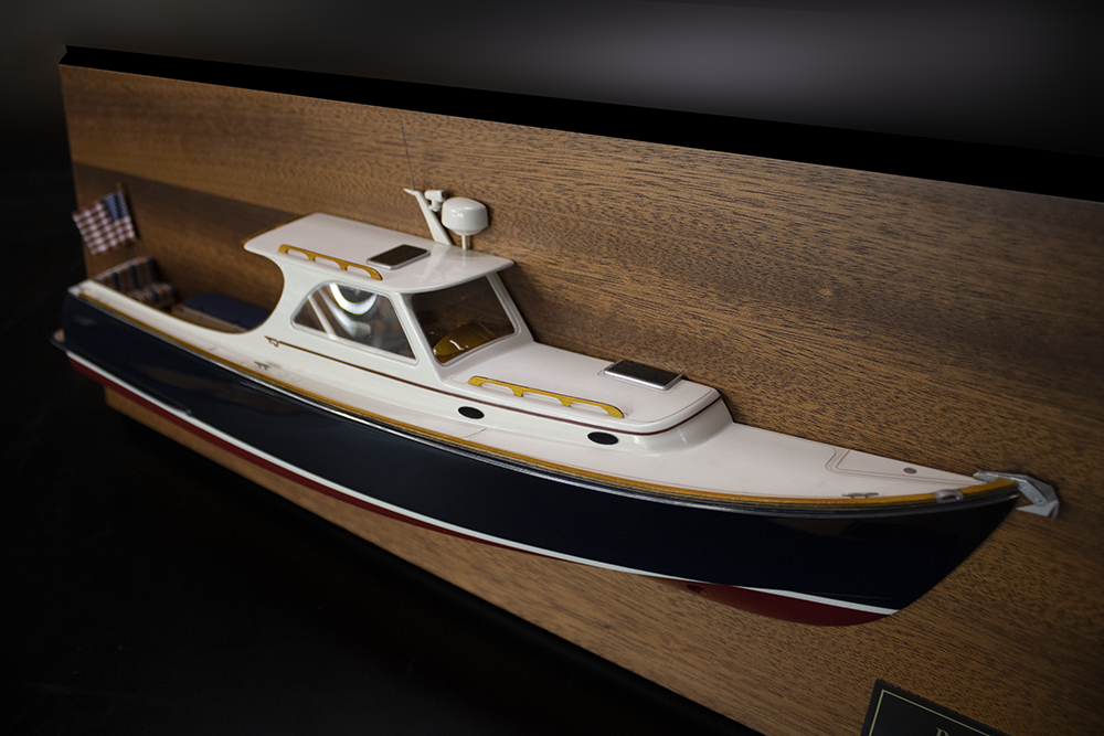 Hinckley Picnic 36 custom half model with deck details