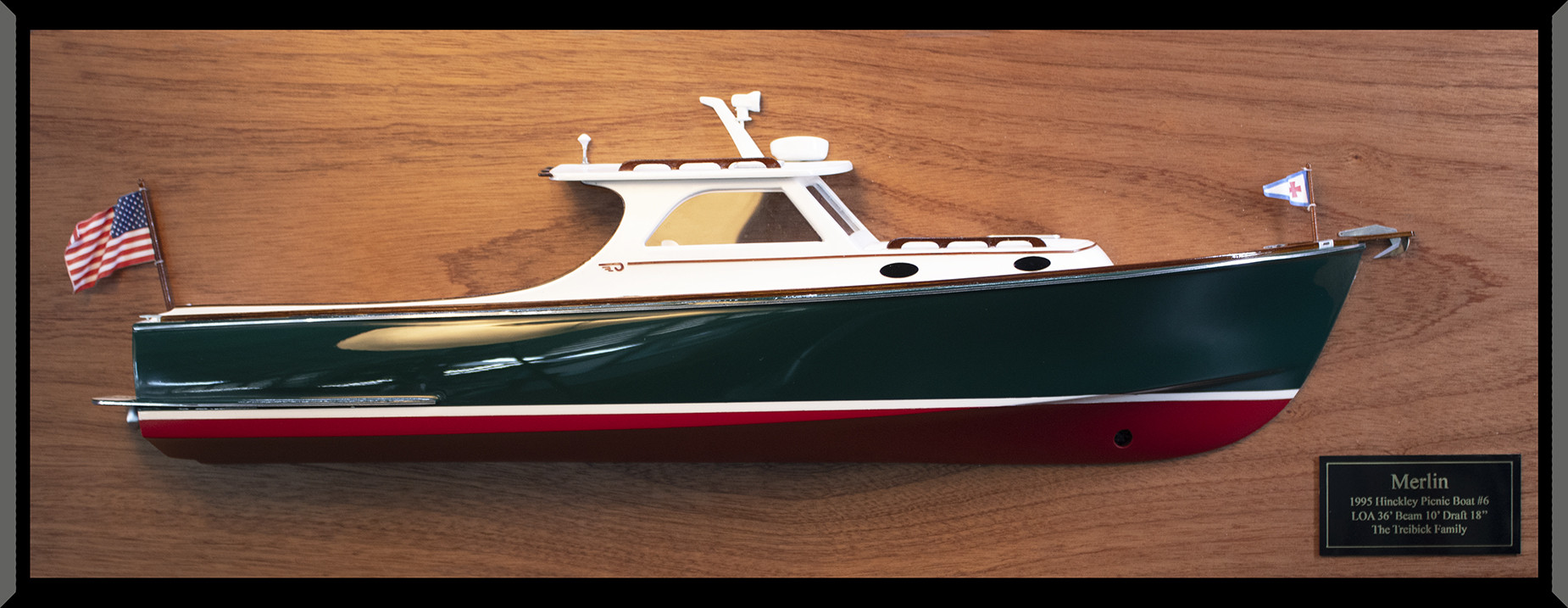 Hinckley Picnic 36 (hull no. 6) half model with deck details